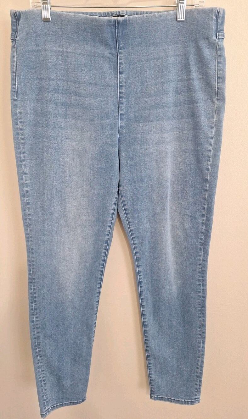 Soft Surroundings Jeans Womens Large Blue Denim Ultimate Pull On Slim Leg